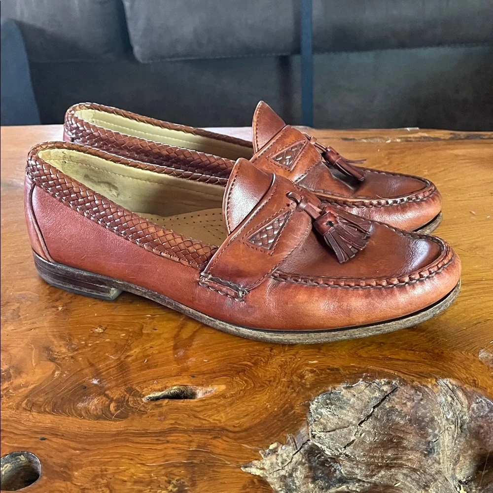 Allen Edmonds Maxfield Tassel Loafers Mens 10.5 Brown Leather Dress Shoes
